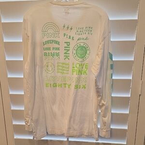 PINK Victoria's Secret White Graphic Tee